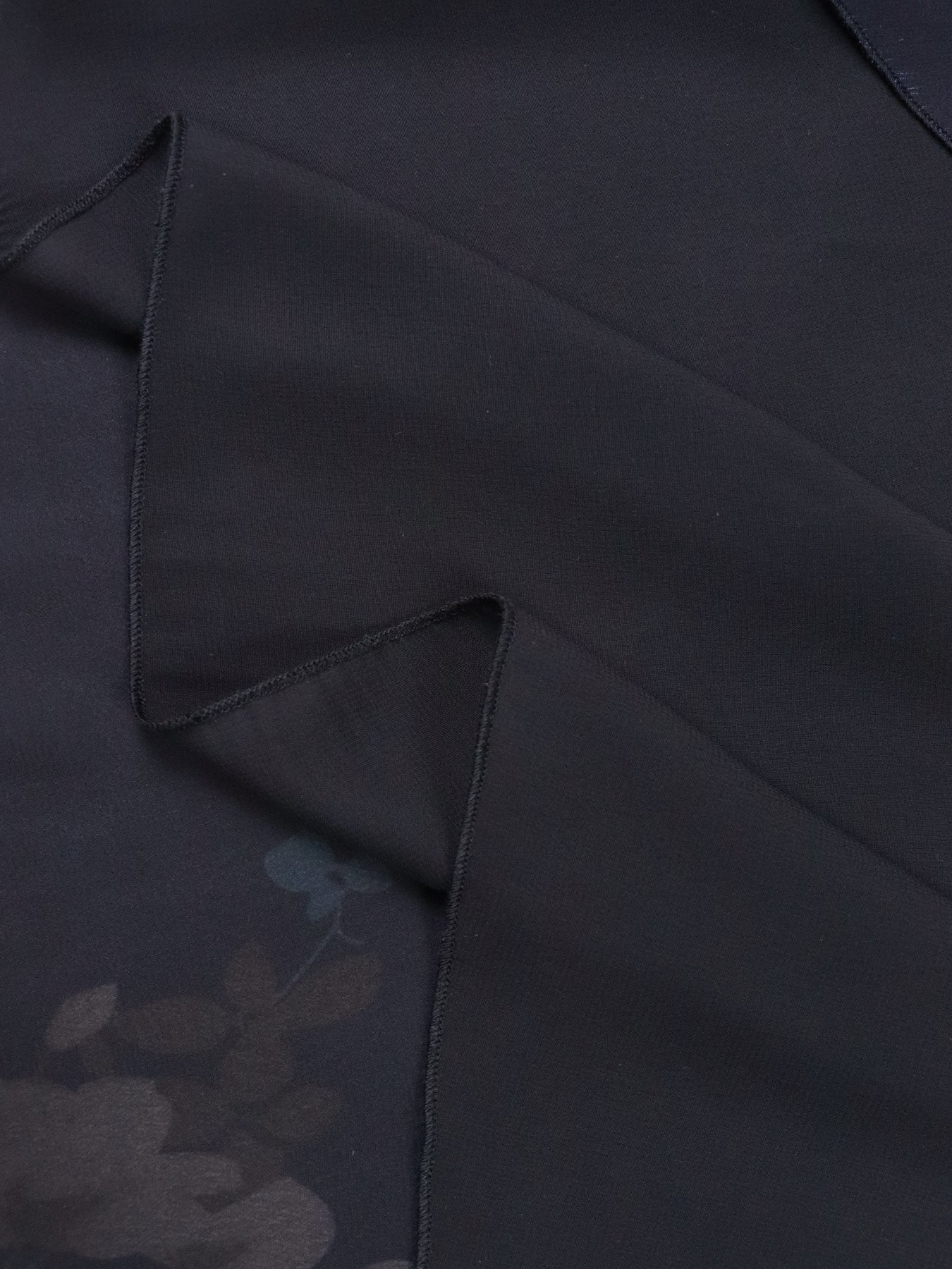 Floral Chiffon Layered Cape Printed Ruffle Blouse