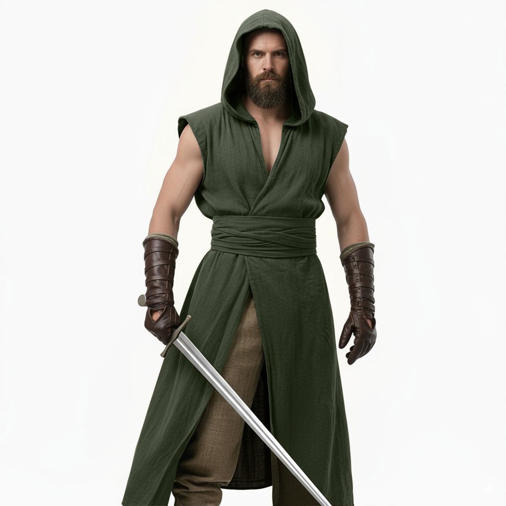 Medieval Sleeveless Surcoat Renaissance Tabard for Men Halloween LARP