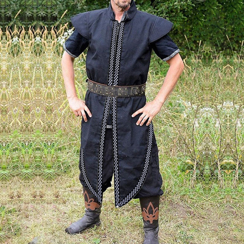 Medieval Men's Renaissance Knight Jacket Viking Sleeveless Robe