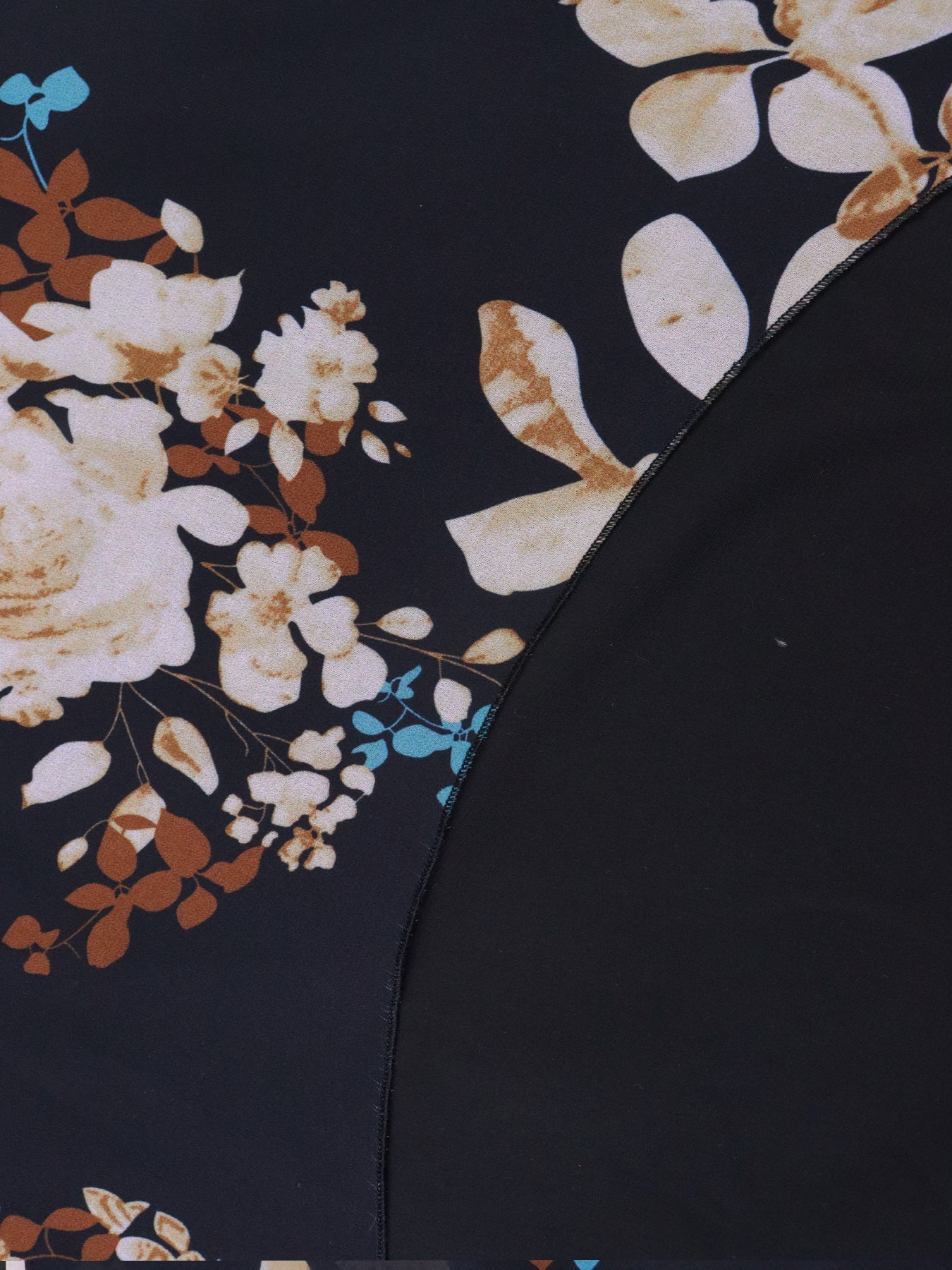 Floral Chiffon Layered Cape Printed Ruffle Blouse