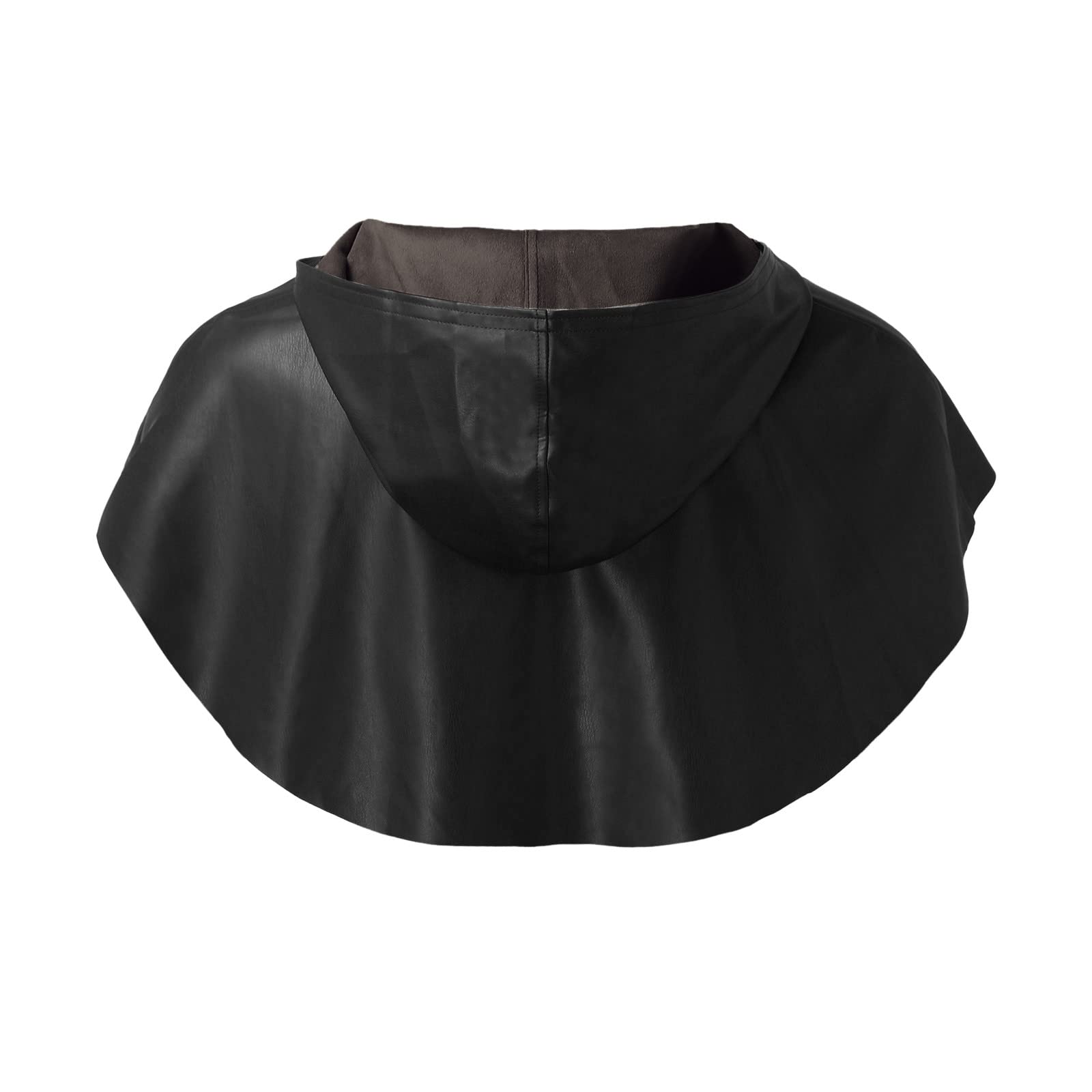 Men Leather Hood Hunter Vintage Lace Up Cowls Medieval Renaissance Cape Hat Wizzard Hat