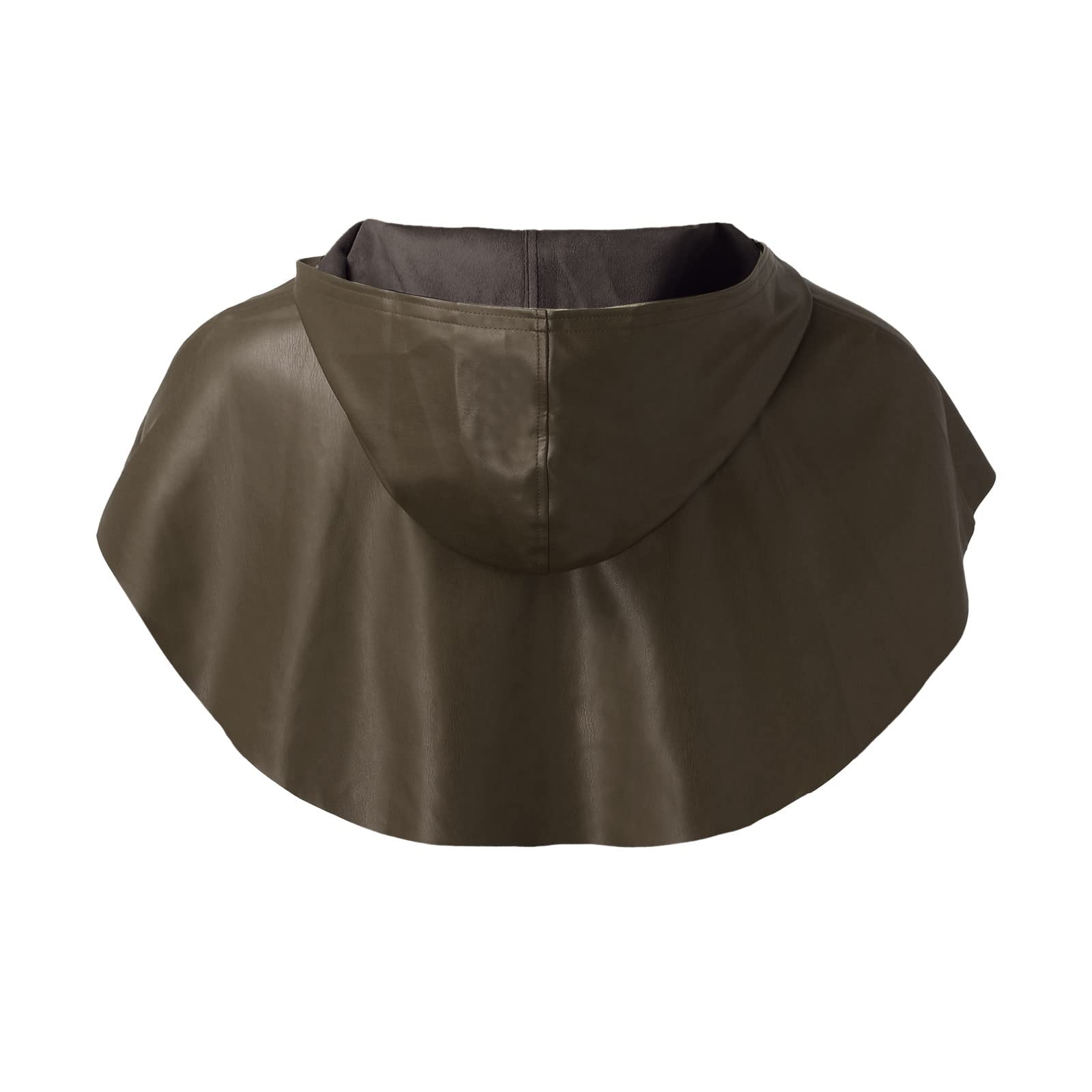 Men Leather Hood Hunter Vintage Lace Up Cowls Medieval Renaissance Cape Hat Wizzard Hat