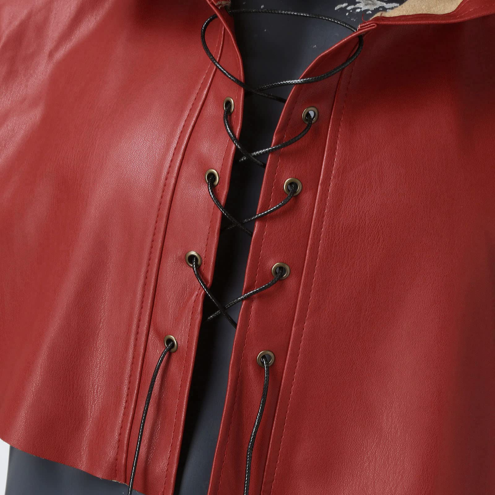 Men Leather Hood Hunter Vintage Lace Up Cowls Medieval Renaissance Cape Hat Wizzard Hat