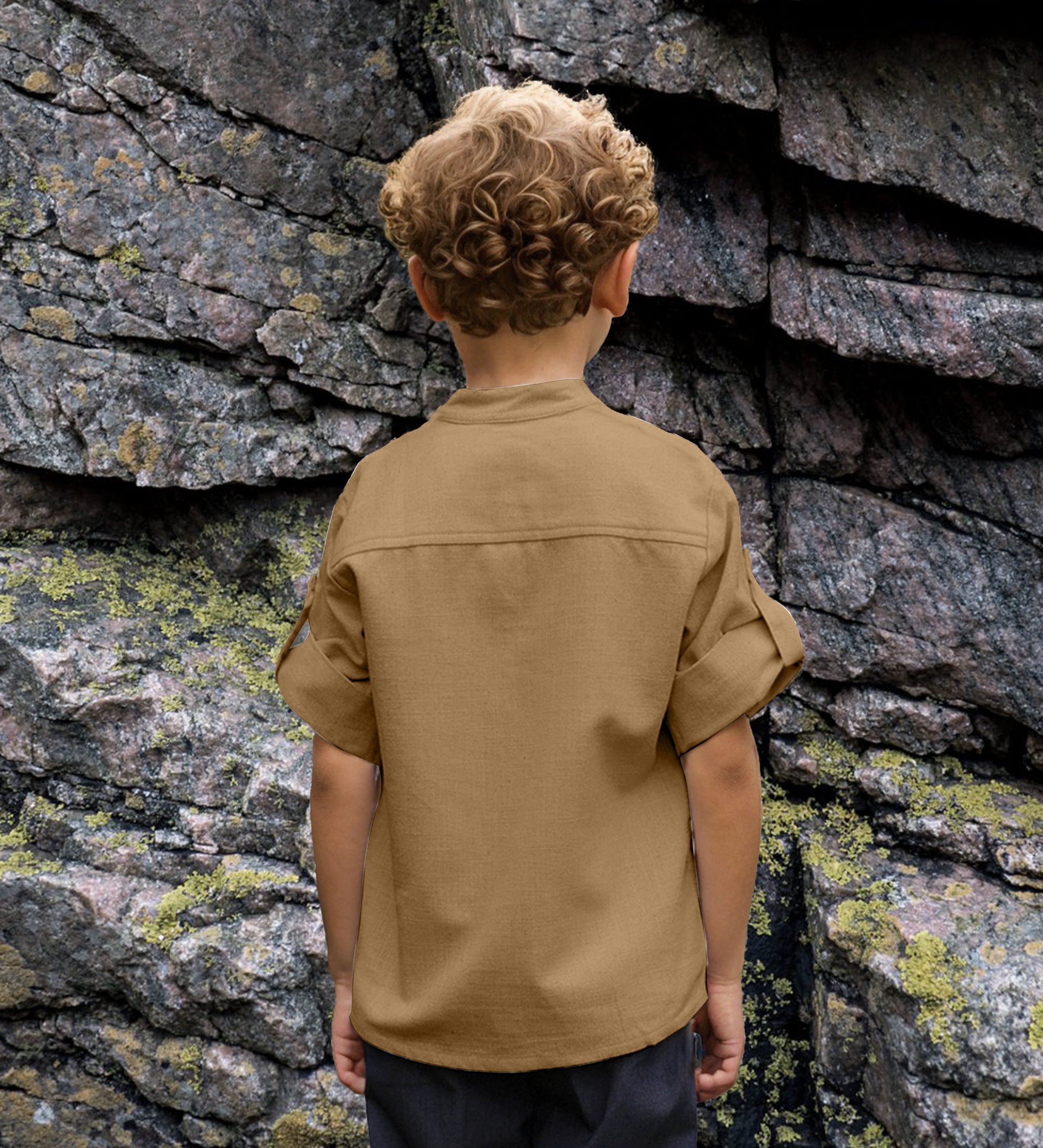 Medieval Unique Embroidered Viking Kids Short Sleeve Shirt