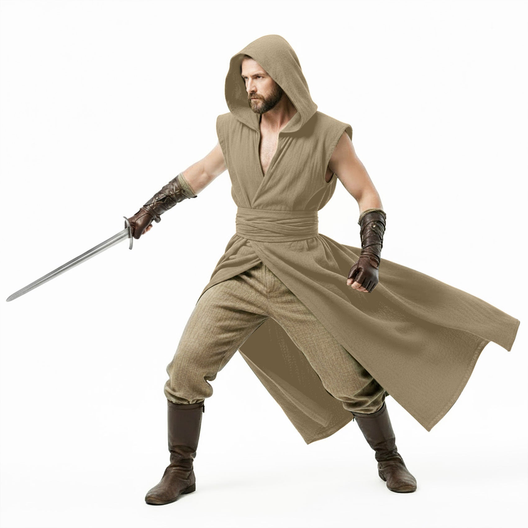 Medieval Sleeveless Surcoat Renaissance Tabard for Men Halloween LARP