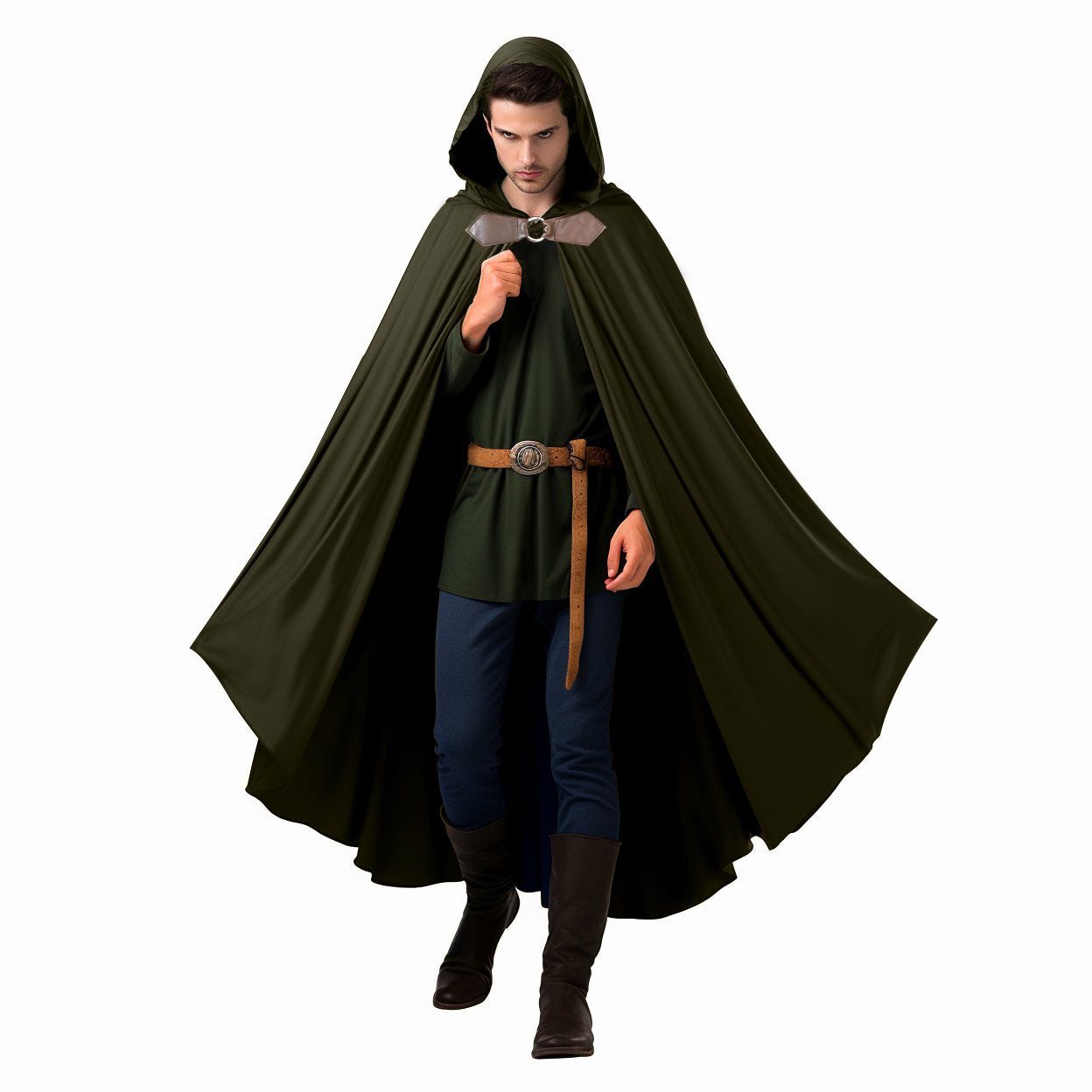 Medieval Renaissance Hooded Velvet Cloak