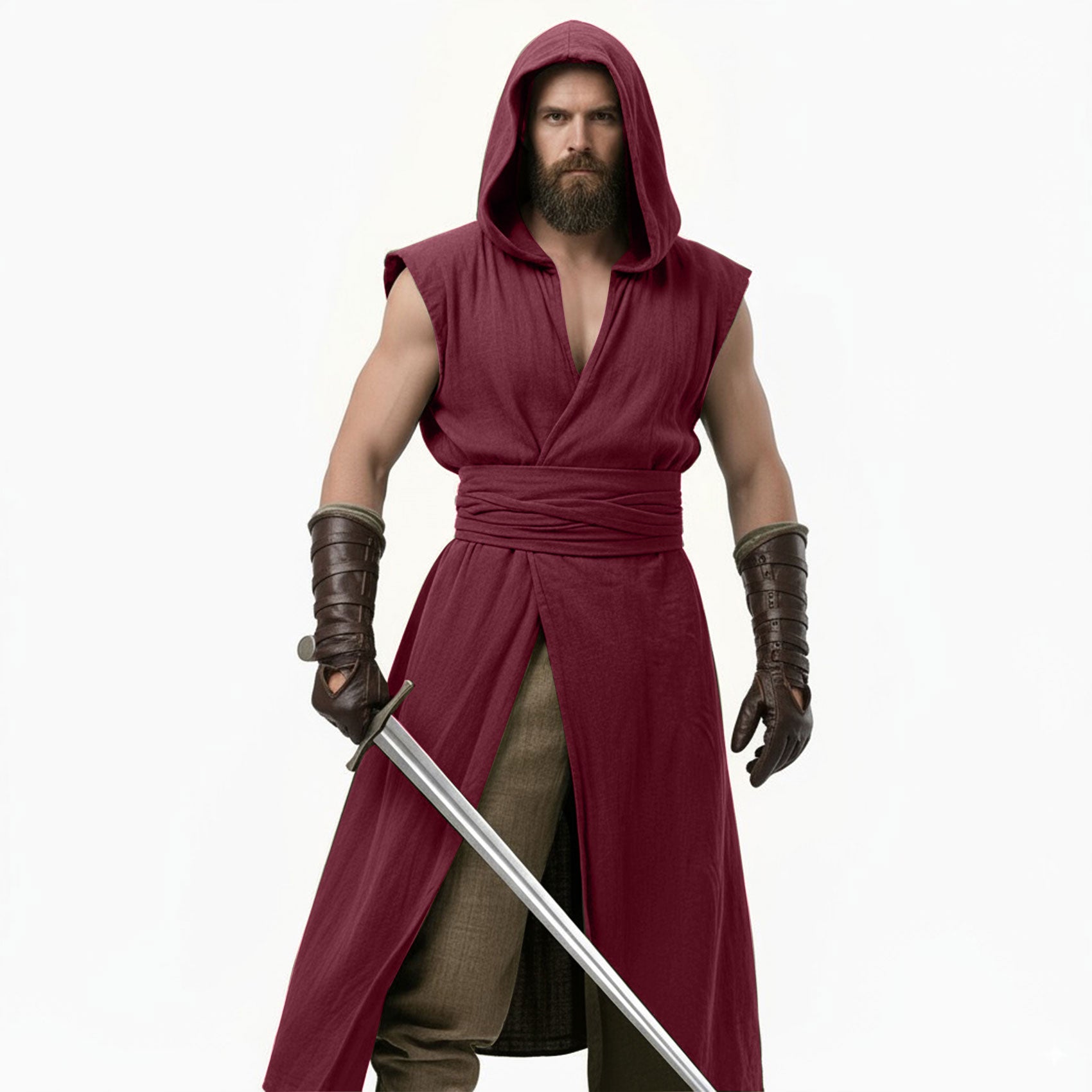 Medieval Sleeveless Surcoat Renaissance Tabard for Men Halloween LARP