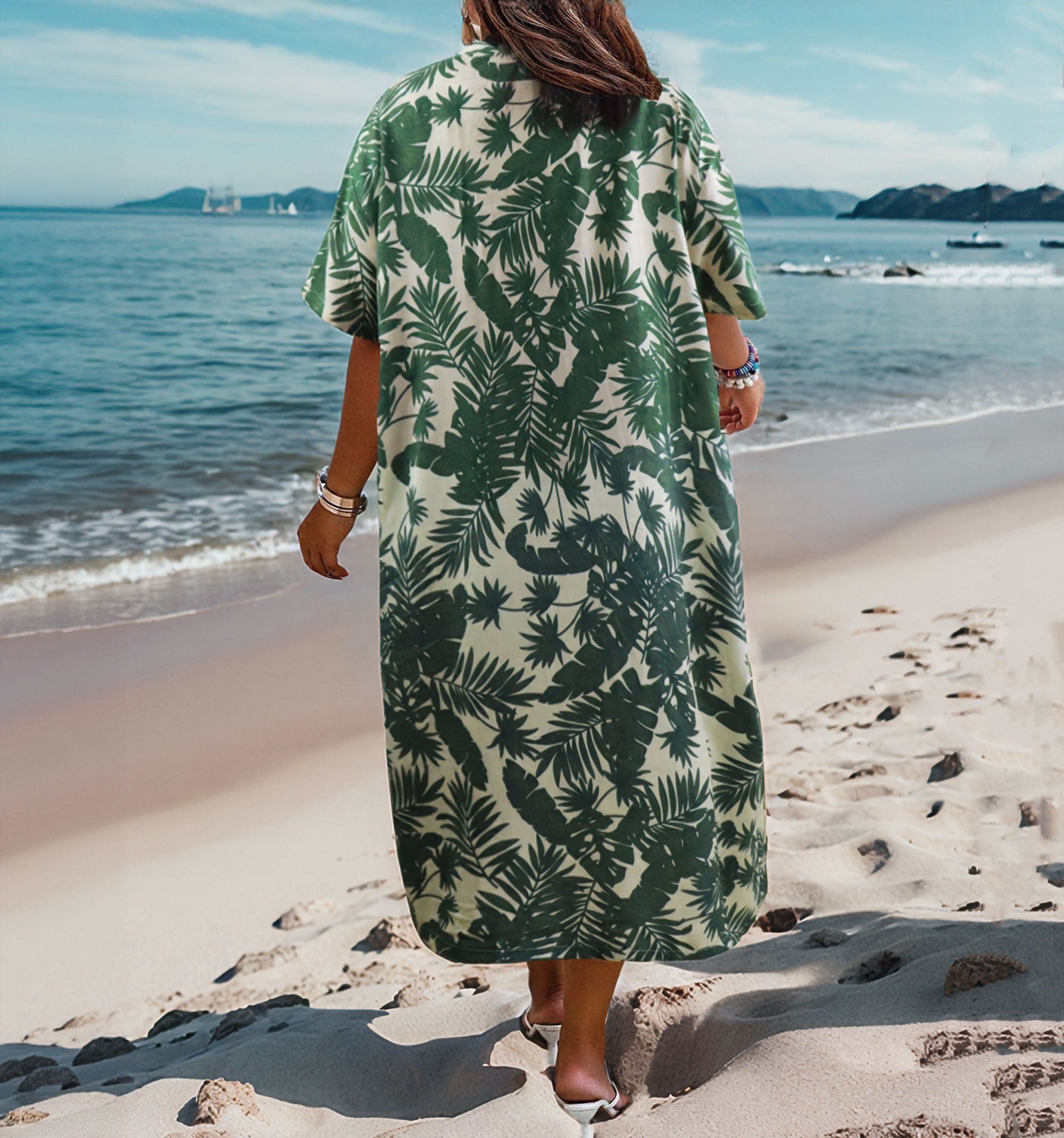 Plus Size All Over Print Kimono Robe and Shorts Set