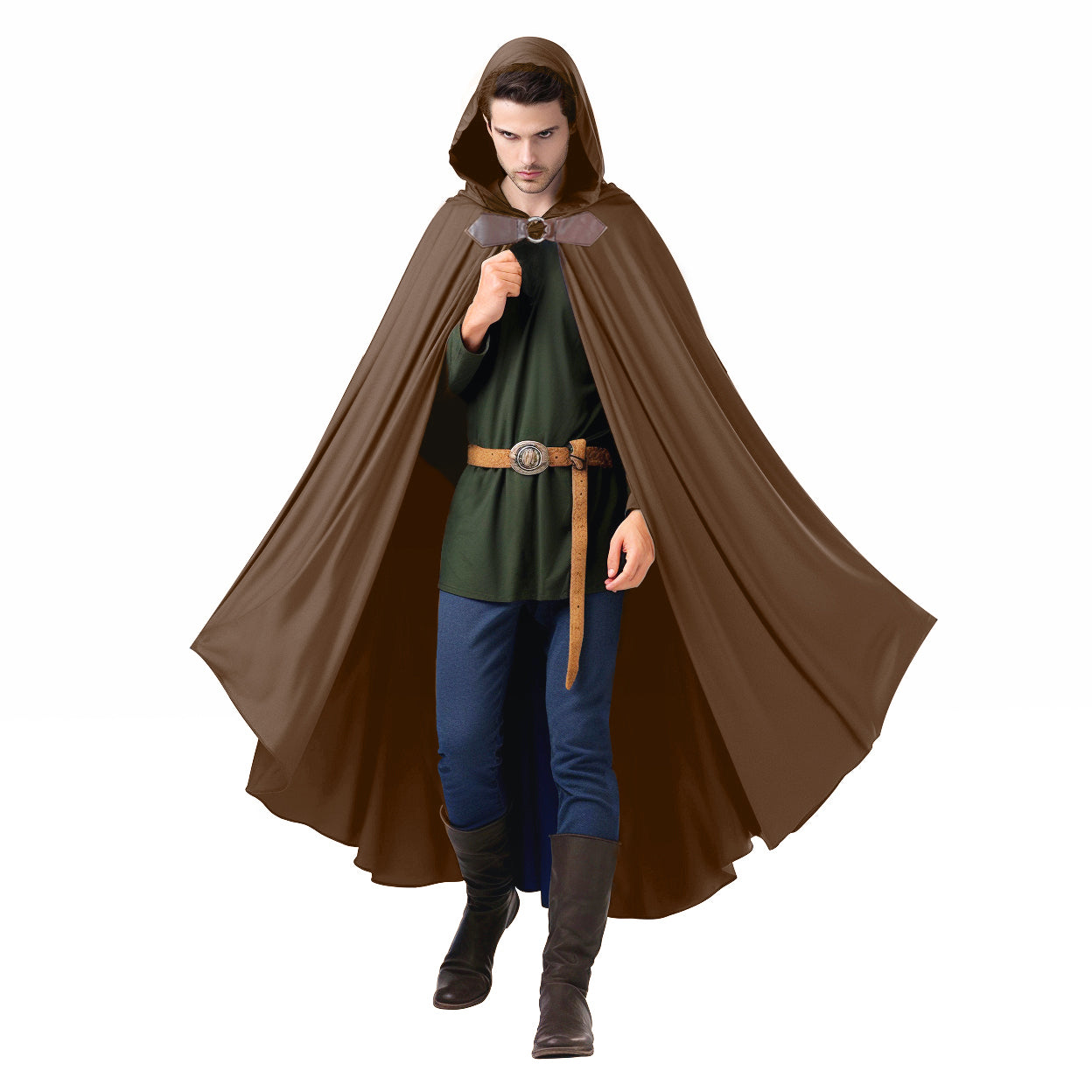 Medieval Renaissance Hooded Velvet Cloak