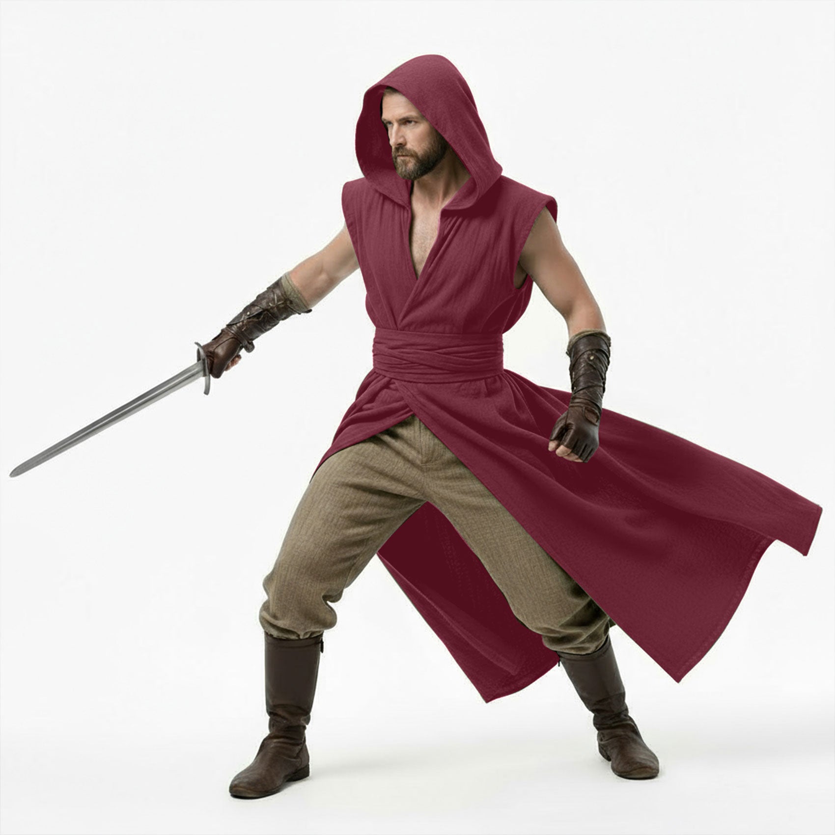 Medieval Sleeveless Surcoat Renaissance Tabard for Men Halloween LARP