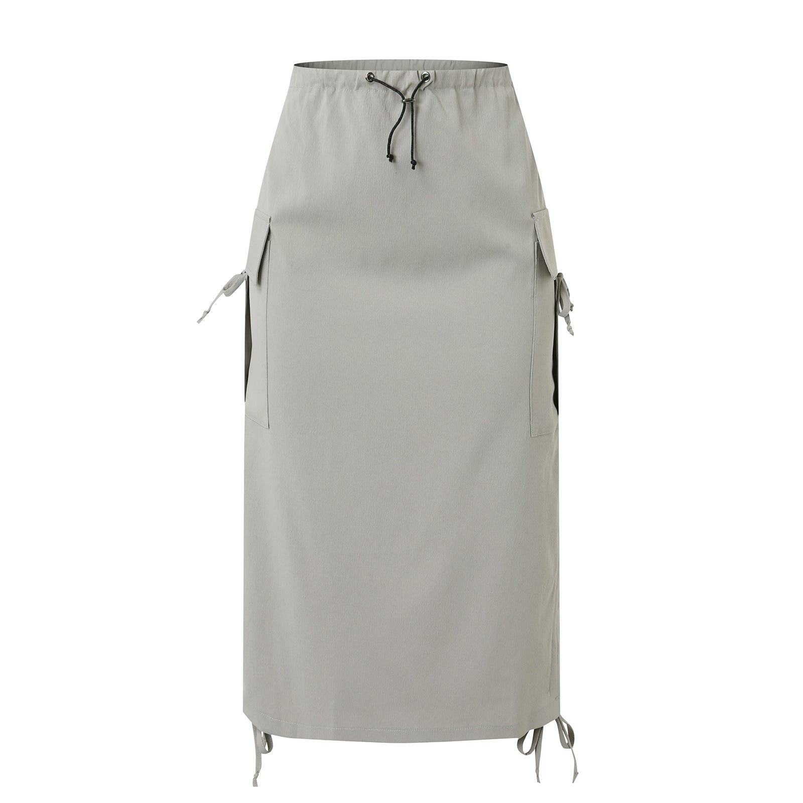 Drawstring Pocket Side Cargo Skirt