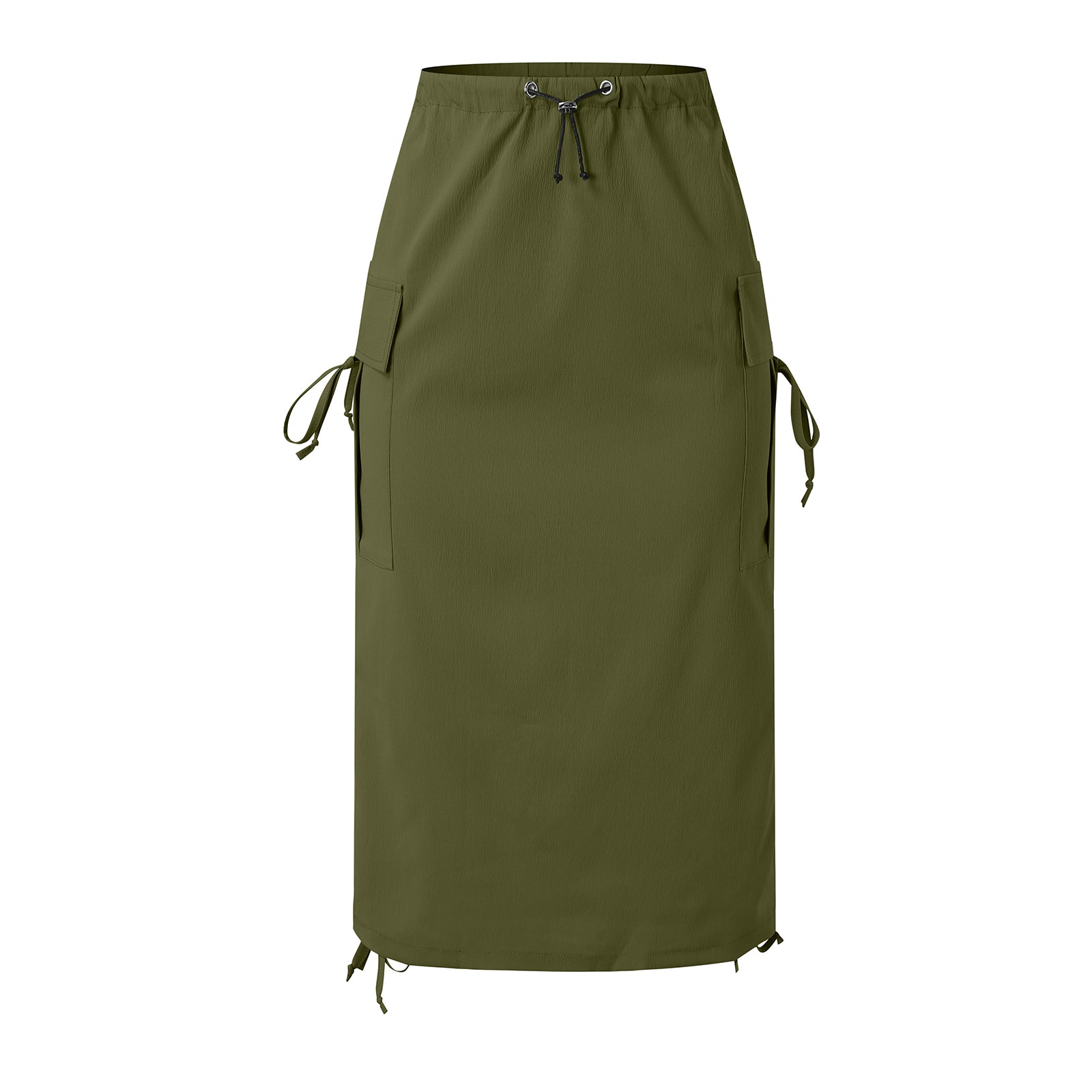 Drawstring Pocket Side Cargo Skirt