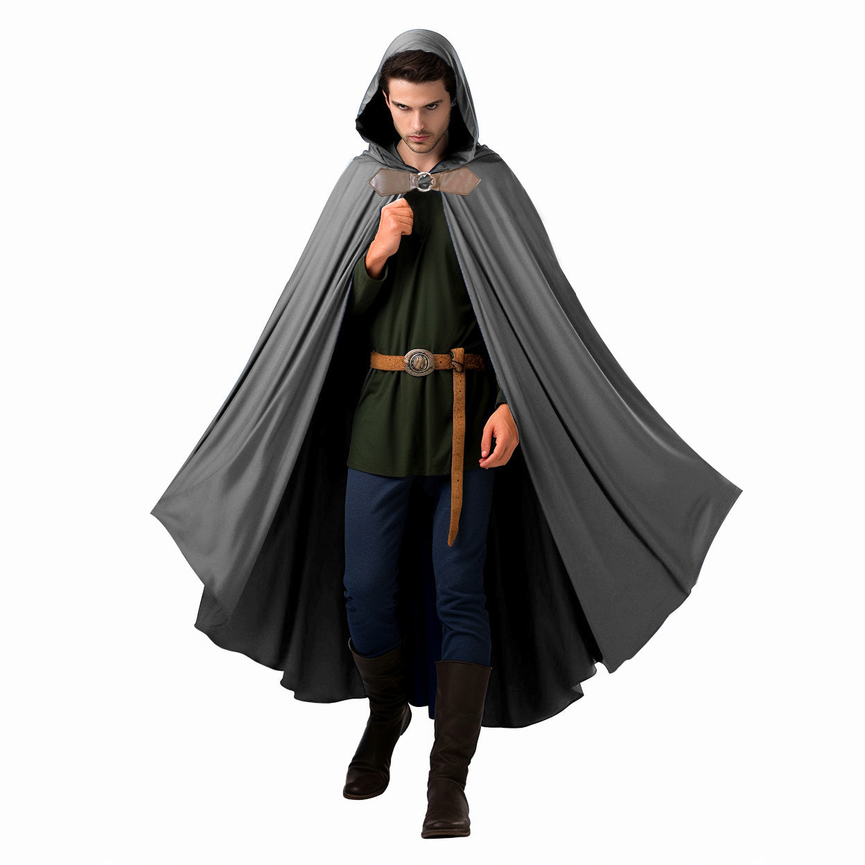 Medieval Renaissance Hooded Velvet Cloak