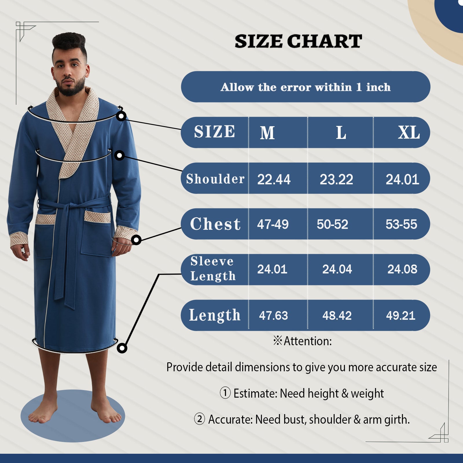 Men's Knitted Robe, Cotton Cape Collar Bathrobe